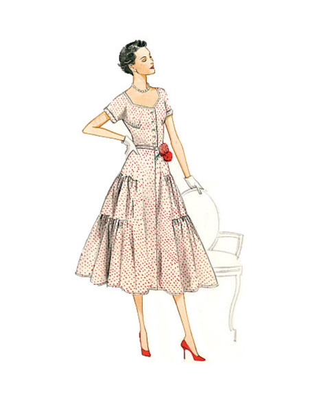 Patrón de vestido y cinturón - Vogue 9106