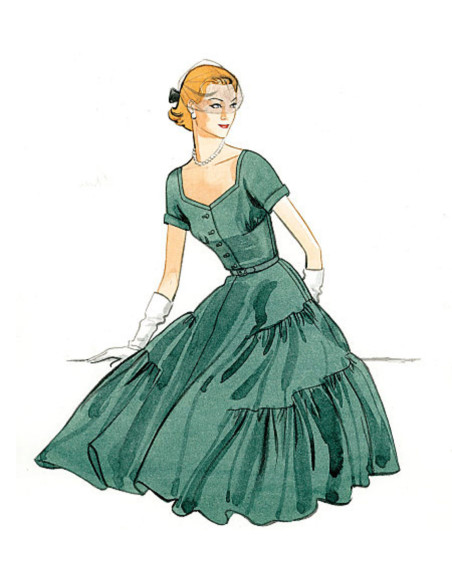 Patrón de vestido y cinturón - Vogue 9106
