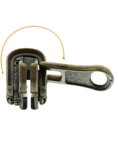 Doble cursor para cierre sintético de 6 mm - Bronce