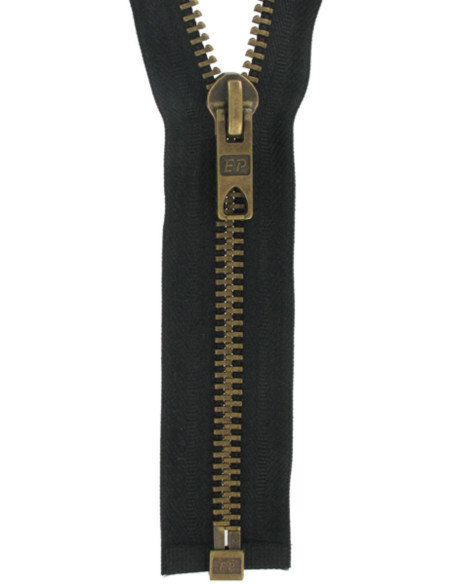 Cremallera separable de metal de malla gruesa - Negro