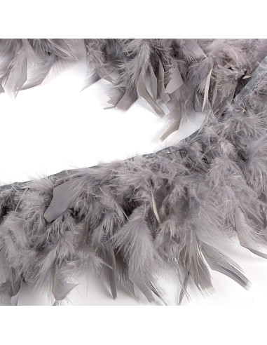 Flequillo de plumas - Gris medio