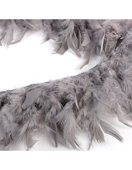 Flequillo de plumas - Gris medio