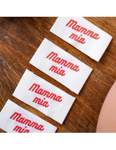 Lote de 5 etiquetas para coser - Mammia mia
