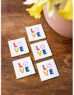 Lote de 5 etiquetas para coser - LOVE 2