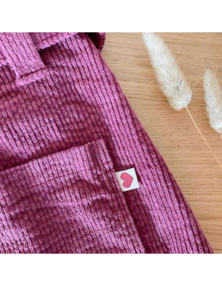 Lote de 6 etiquetas para coser - Corazón con purpurina