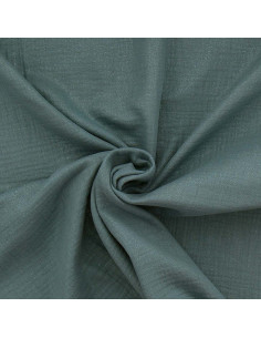 Tejido de doble gasa de algodón irisado - Gris azul