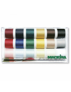 Caja de hilos de coser 200 m Aerofil Madeira