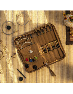 Estuche de agujas circulares de madera de ébano Ancestry Lantern Moon