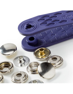 Caja de 10 botones de presión deporte camping Níquel con herramienta 15 mm 2