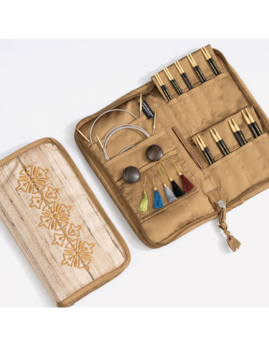 Estuche de agujas circulares de madera de ébano Ancestry Lantern Moon