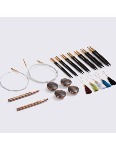 Estuche de agujas circulares de madera de ébano Bliss Lantern Moon