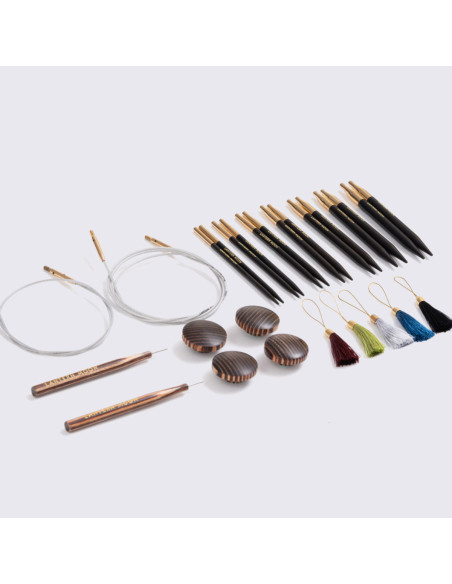 Estuche de agujas circulares de madera de ébano Bliss Lantern Moon