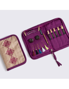 Estuche de agujas circulares de madera de ébano Grace Lantern Moon