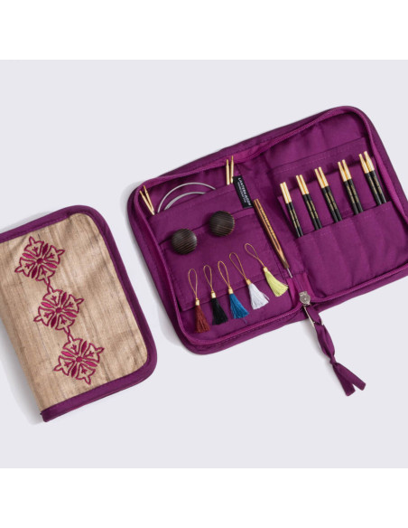 Estuche de agujas circulares de madera de ébano Grace Lantern Moon