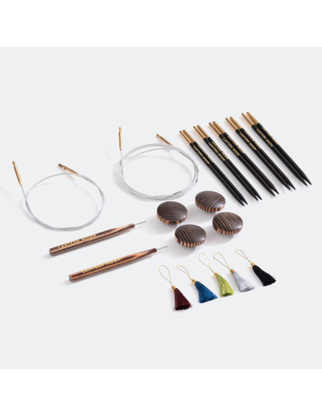 Estuche de agujas circulares de madera de ébano Grace Lantern Moon