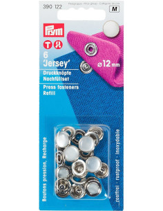 Recarga de 6 botones a presión de jersey de 12 mm Nacarado