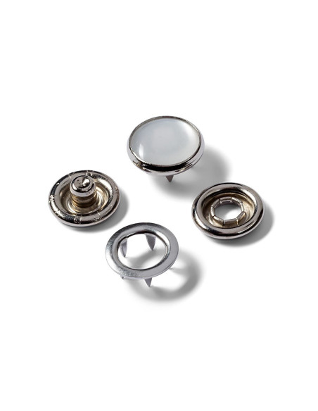 Recarga de 6 botones a presión de jersey de 12 mm Nacarado