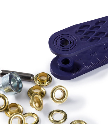 Caja de 40 ojales de 5 mm con herramienta de colocación - Oro