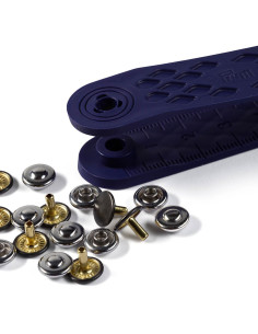 Caja de 24 remaches de 9 mm con herramienta - Plata y Negro 2