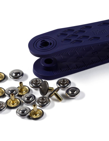 Caja de 24 remaches de 9 mm con herramienta - Plata y Negro