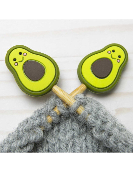 Tapones de malla para agujas de tejer - Aguacate