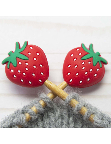 Tapones de malla para agujas de tejer - Fresas