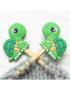 Tapones de malla para agujas de tejer - Tortuga