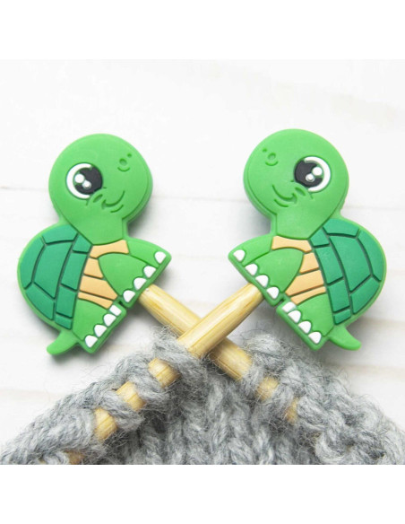 Tapones de malla para agujas de tejer - Tortuga
