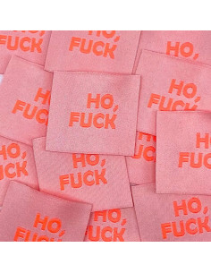 Lote de 5 etiquetas tejidas para coser Ho, Fuck