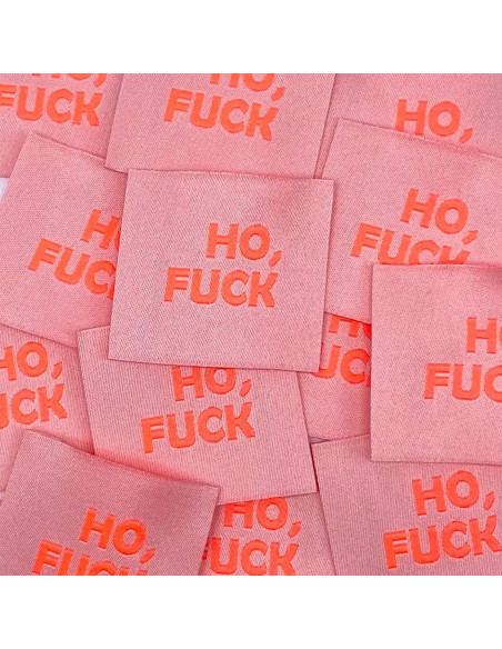 Lote de 5 etiquetas tejidas para coser Ho, Fuck