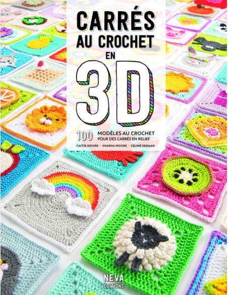 Libro de cuadrados de ganchillo en 3D