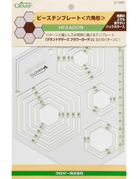 Plantilla de patchwork hexágonos Clover