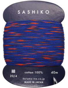 Hilo sashiko Daruma Kasuri multicolor 2 colores 40 m