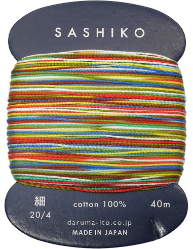 Hilo sashiko Daruma Kasuri multicolor 8 colores 40 m