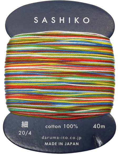 Hilo sashiko Daruma Kasuri multicolor 8 colores 40 m