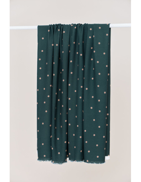 Tejido de crepé de viscosa Jolly Dots - Verde botella