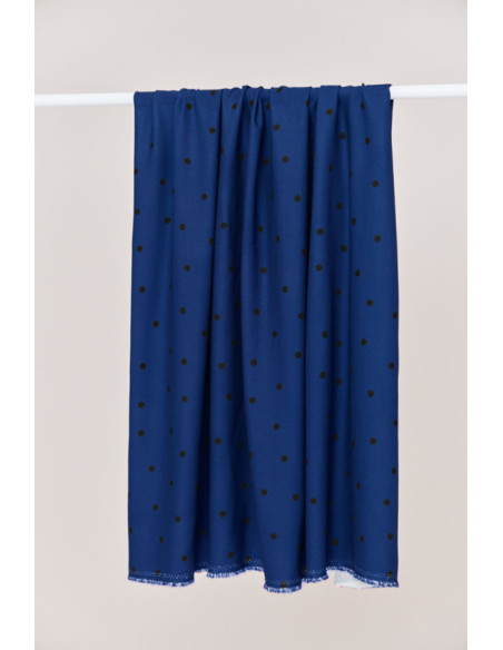 Tejido de crepé de viscosa Jolly Dots - Azul cobalto