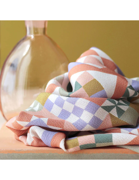 Tejido crepé marroquí de viscosa Patchwork Malva - La Maison Naïve