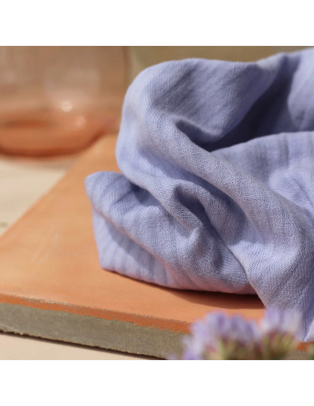 Tejido de algodón tejido a cuadros pequeños Malva - La Maison Naïve