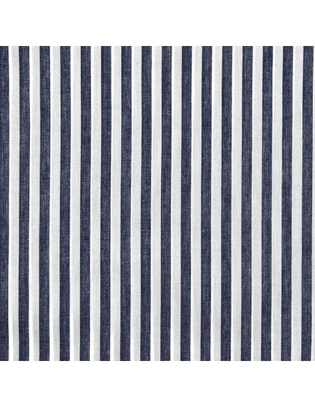 Tejido popelina de algodón - Rayas anchas - Azul marino