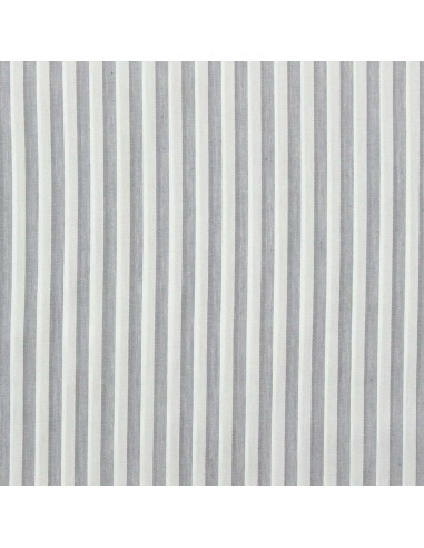 Tejido popelina de algodón - Rayas anchas - Gris