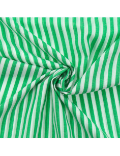 Tejido popelina de algodón - Rayas anchas - Verde
