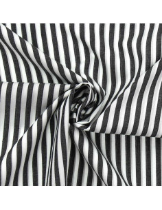 Tejido popelina de algodón - Rayas anchas - Gris oscuro