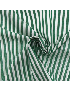 Tejido popelina de algodón - Rayas anchas - Verde oscuro