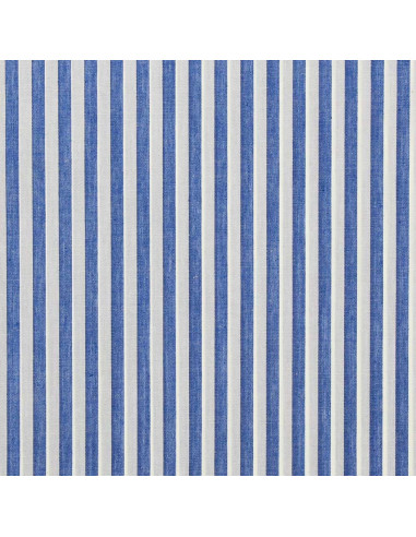 Tejido popelina de algodón - Rayas anchas - Azul