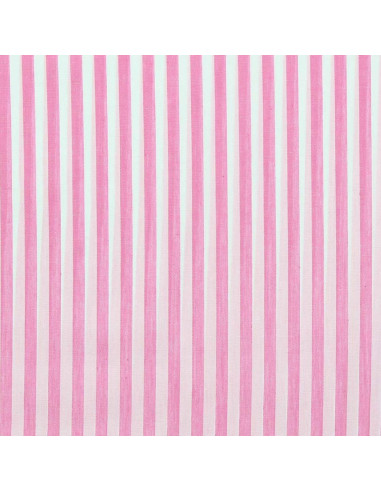 Tejido popelina de algodón - Rayas anchas - Rosa