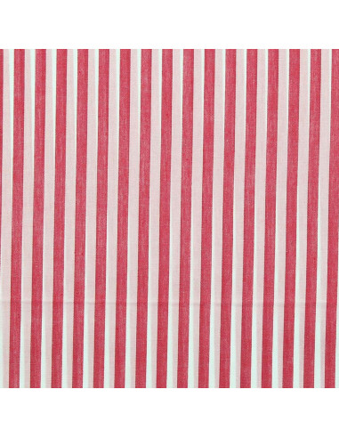 Tejido popelina de algodón - Rayas anchas - Rojo cereza