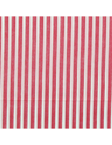 Tejido popelina de algodón - Rayas anchas - Rojo cereza