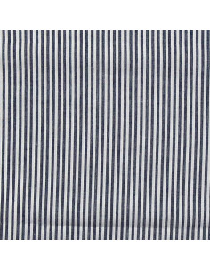Tejido popelina de algodón - Rayas finas - Azul marino 2