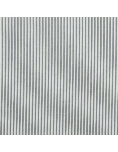 Tejido popelina de algodón - Rayas finas - Gris